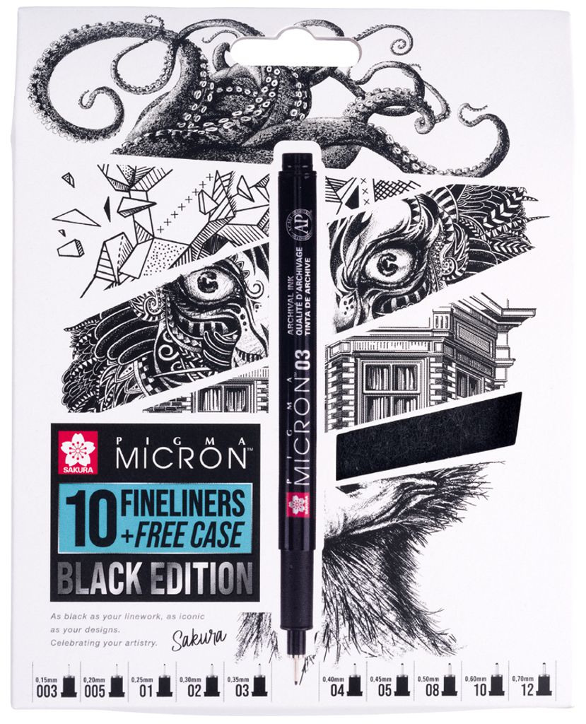 SAKURA POXSDKB10 SAKURA Fineliner Pigma Micron, zestaw 10 Zdjęcie produktu 