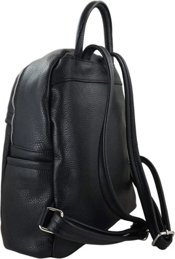 Sac à dos en cuir souple Barberini's avec compartiments zippés - 4