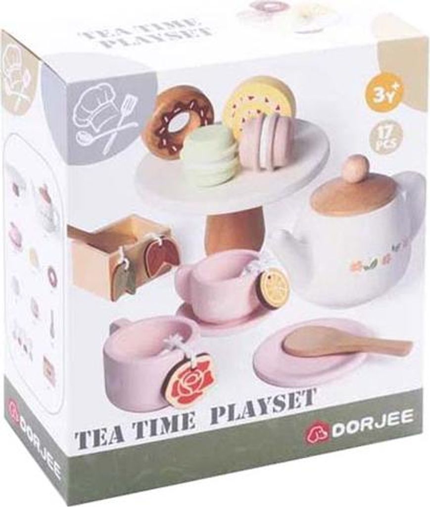 Teespielset aus Holz, 17-teilig