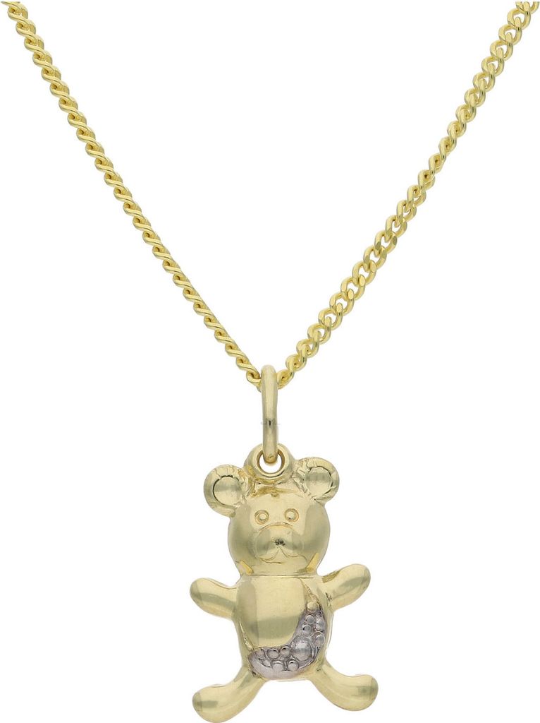 JuwelmaLux Kinder Anhänger Teddybär 333 Gold- und Weißgold JL30-02-3445