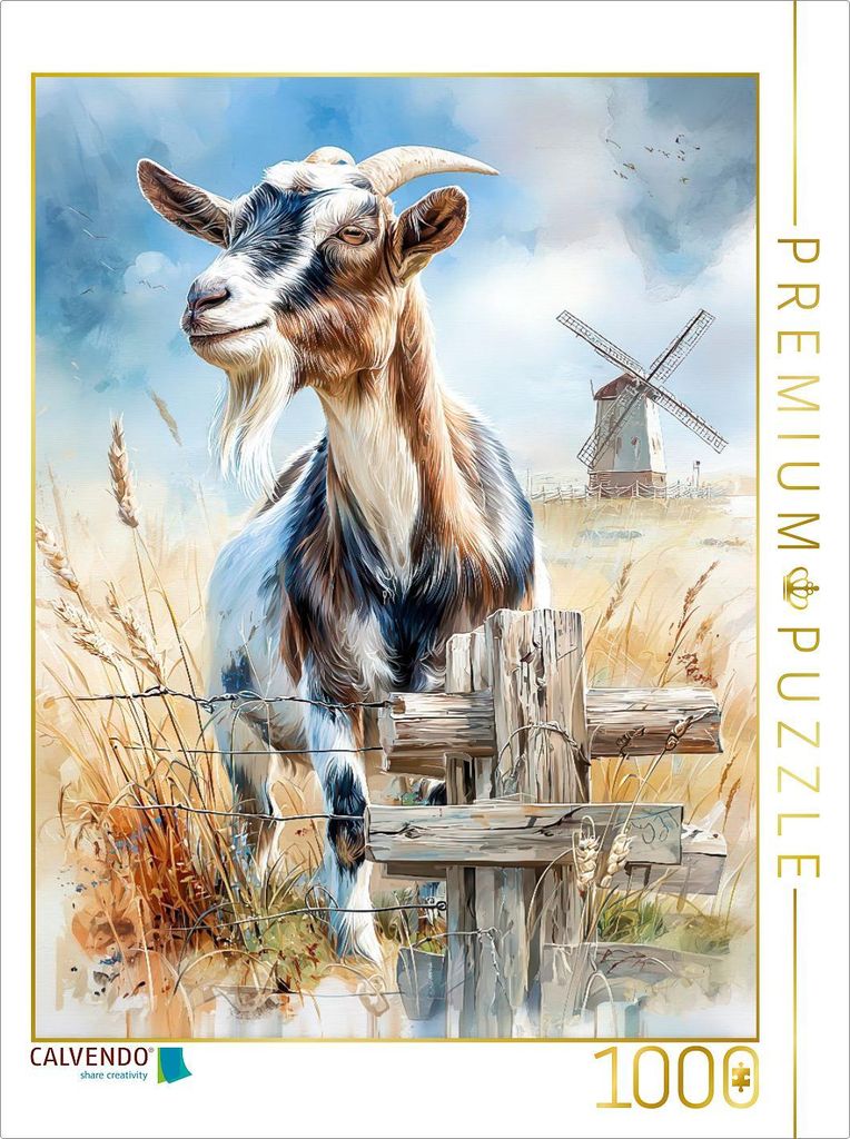 CALVENDO Puzzle Eine wunderschöne Ziege | 1000 Teile Lege-Größe 64x48cm Foto-Puzzle für glückliche Stunden