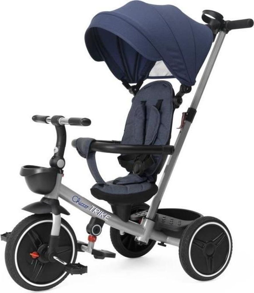 Chicco Tricycle Evolutif 4en1, Metallrahmen, EVA Räder, 6 Monate bis 4 Jahre, Blau