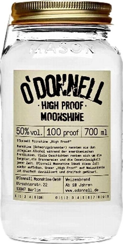 O'Donnell High Proof Moonshine Likör, 50% Vol. 0,7 l Produktbild 