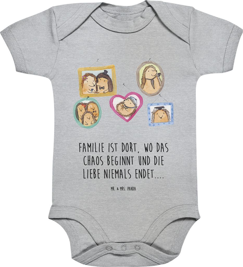 Mr. & Mrs. Panda Babybody Igel Familie 12. - 18. Monat - Heather Grey - Geschenk, babykleidung body, Glück, Strampler, Baby, Bilder, overall, Mutt...