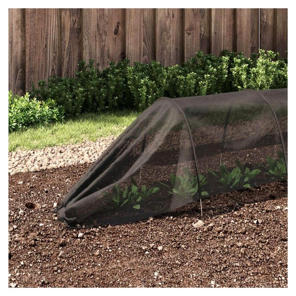 Netztunnel 2 Stück Schwarz Stahl und Polyethylen für Garten, Terrasse, Außenbereich
