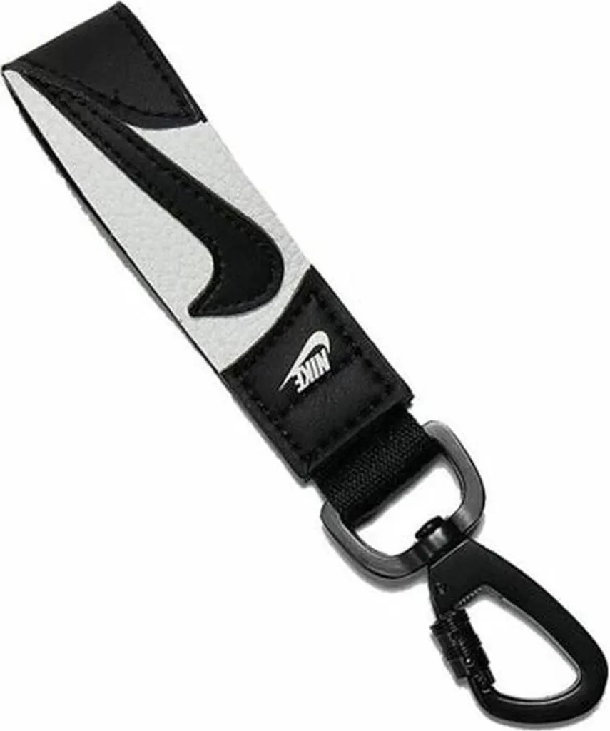 Porte-clés Nike Premium en métal brossé - Accessoire Swoosh argenté