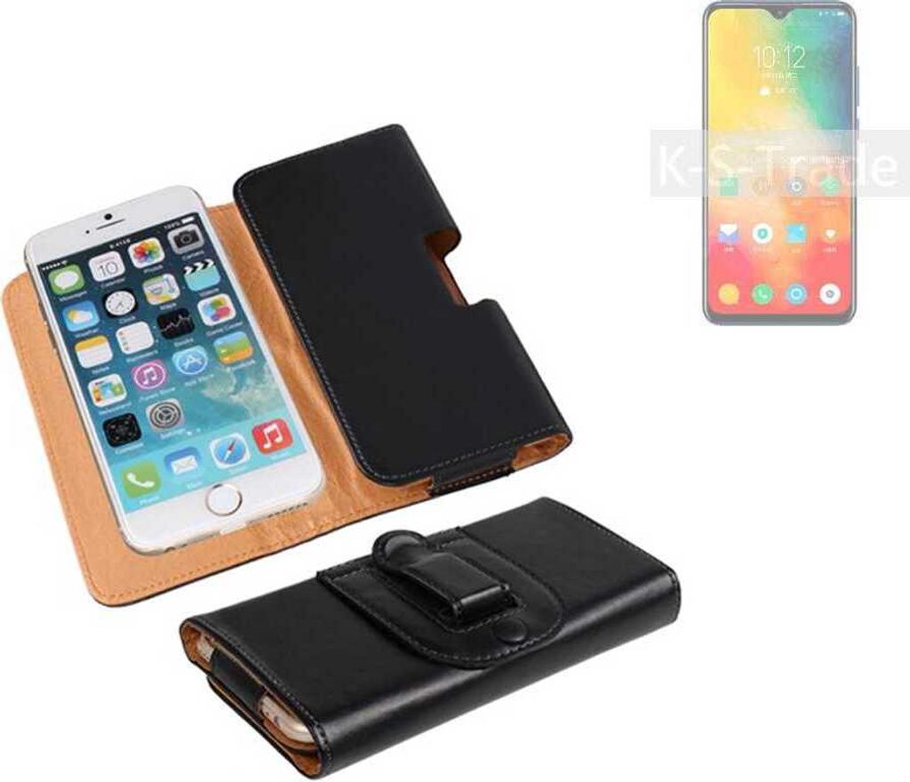 K-S-Trade Schützhülle Handyhülle kompatibel mit Lenovo K6 Enjoy Holster Gürtel Tasche Schutzhülle Handy-Tasche Smartphone Case Seitentasche
