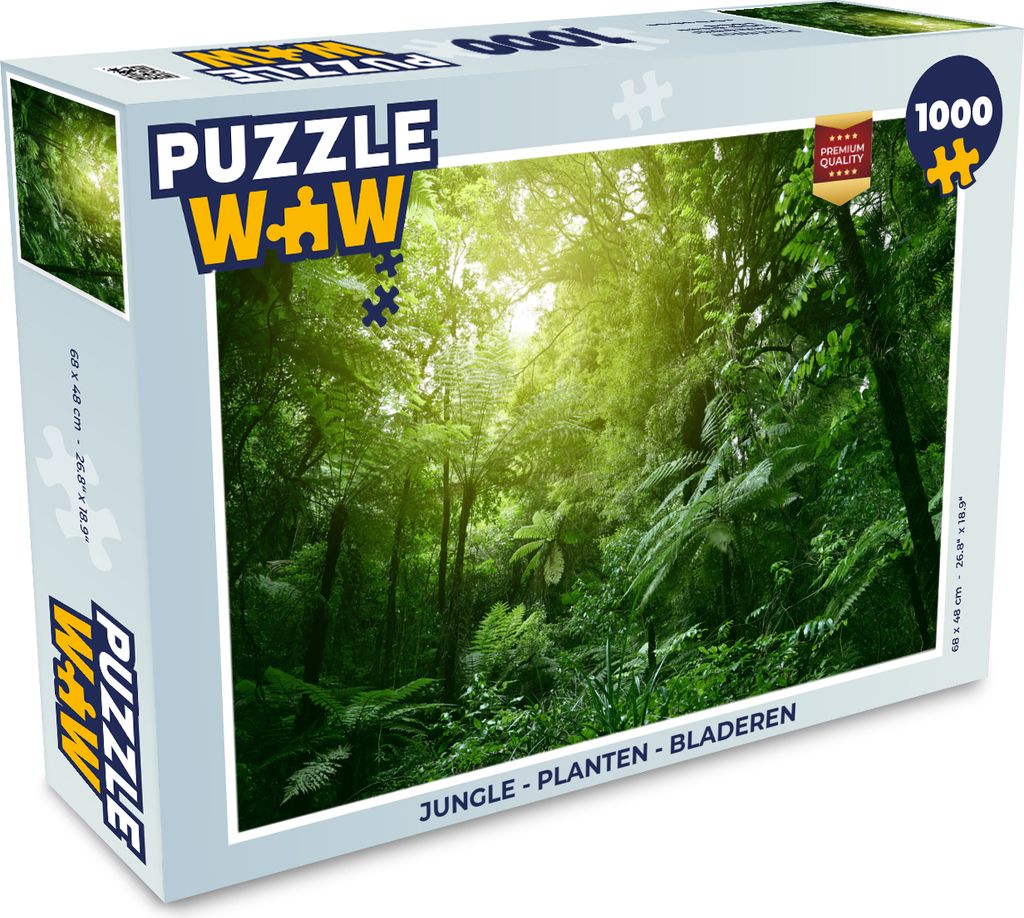 MuchoWow Puzzle 1000 Teile Dschungel - Pflanzen - Blätter - Jungen - Mädchen - Kinder - Erwachsene - Rätsel