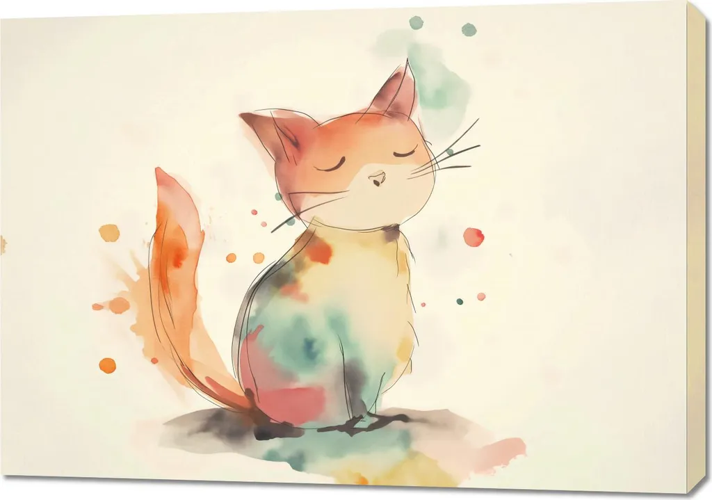 Tableau Chat Réflexions 100x70 cm - Impression HD sur Toile Canvas