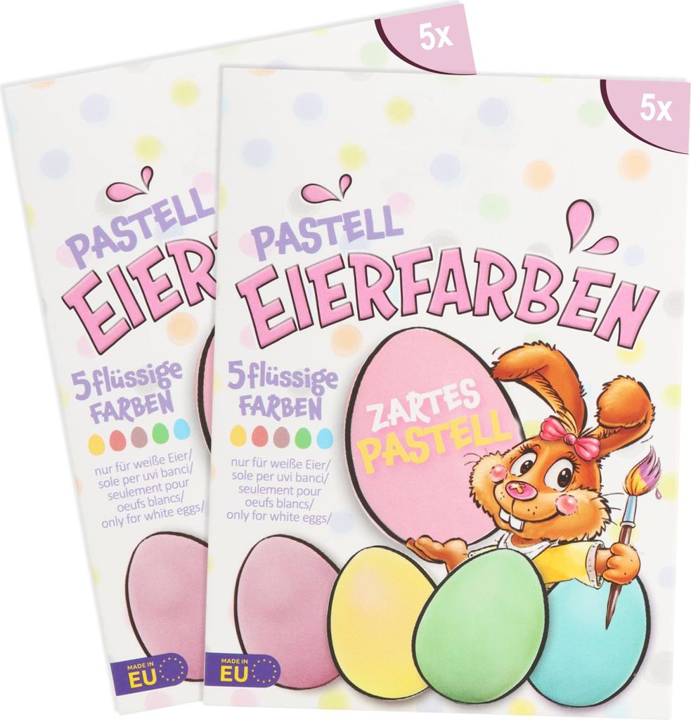 com-four 10x Eierfarben pastell - flüssige Pastell-Eierfarben für weiße und braune Eier - einfach Eier kaltfärben - flüssige Ostereier-Farbe