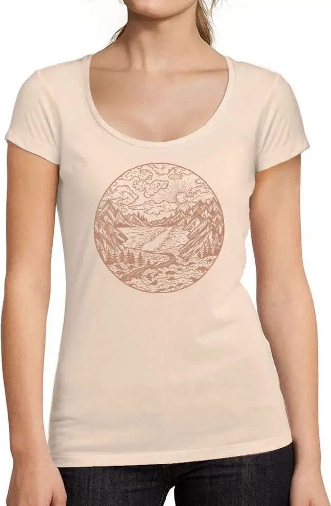 Damen Grafik T-Shirt Fluss Berg und Wald – River Mountain And Forest – Öko-Verantwortlich Vintage Jahrgang Kurzarm Lustige Druck Geburtstag Ge...