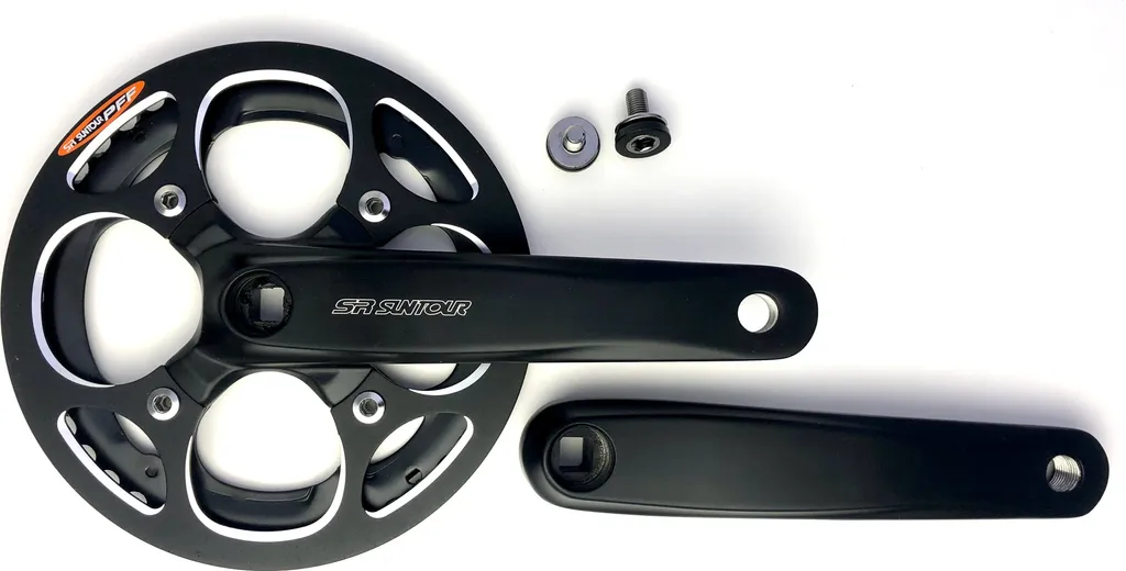 Pédalier Mono Plateau 44 Dents SR-Suntour SC344 Noir pour Vélo Ville