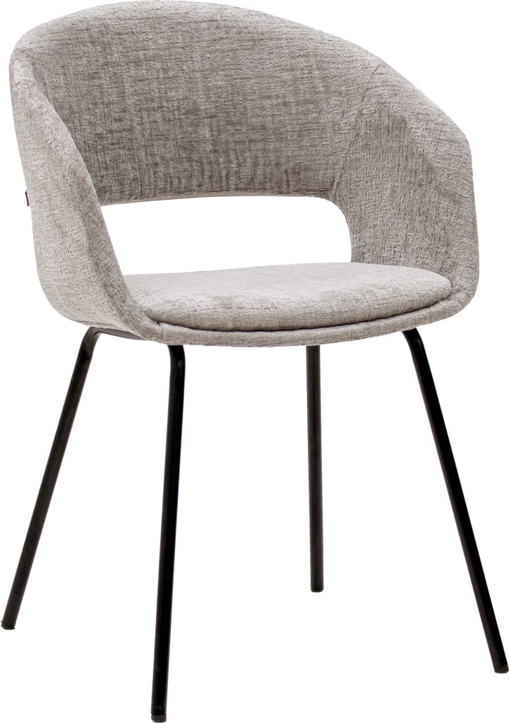 Kick Collection Esszimmerstühle Mette - Grau - 80% strukturierter stoff, 20% metall en Metall - Erhältlich in vielen Farben
