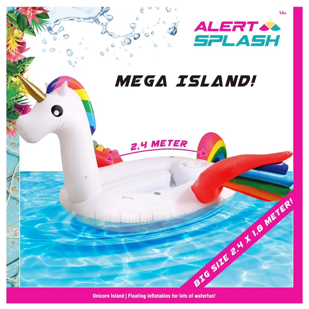 Grande île flottante licorne multicolore - Matelas gonflable de luxe - 2