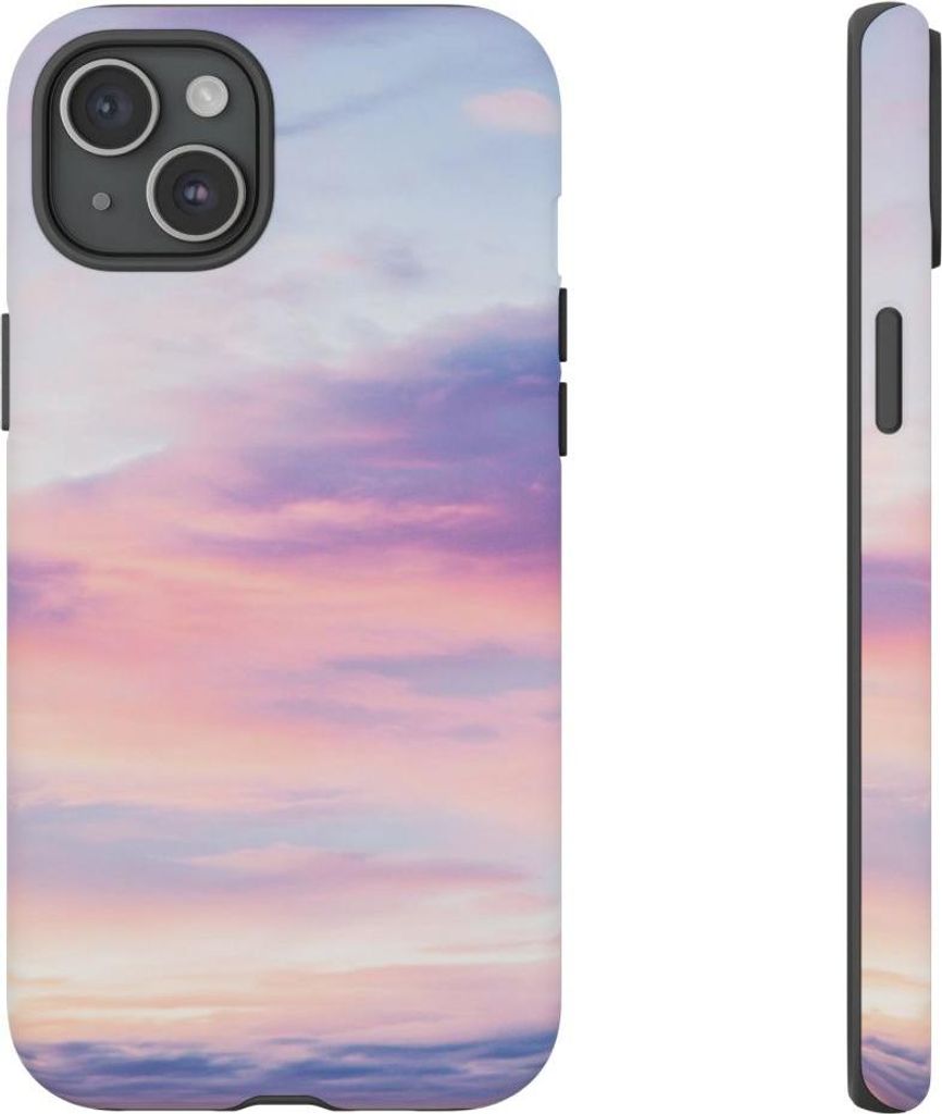 Sanfter Himmel in Rosa und Blau – Handyhülle Kompatibel mit iPhone 15 Plus