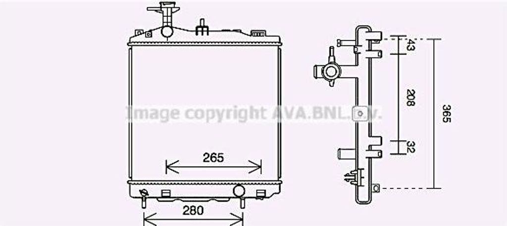 AVA MT2266 Motorkühler OE 1350A801 kompatibel mit Mirage