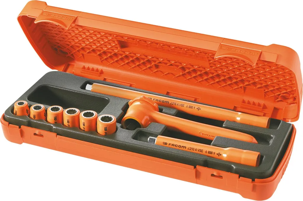 Jeu de 9 outils isolés Facom 1000V VSE pour travaux sous tension
