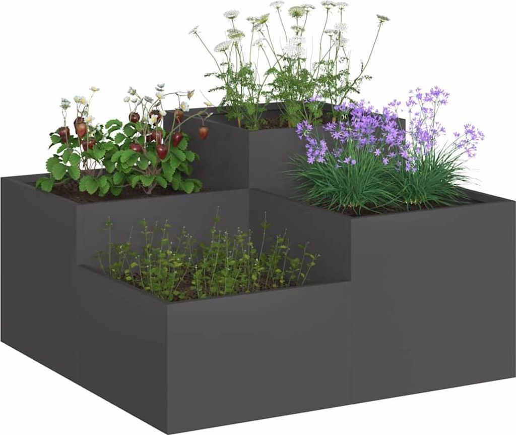 VidaXL Support Pour Plantes En Métal Noir - Design Moderne Intérieur/extérieur, 30x30x20 Cm