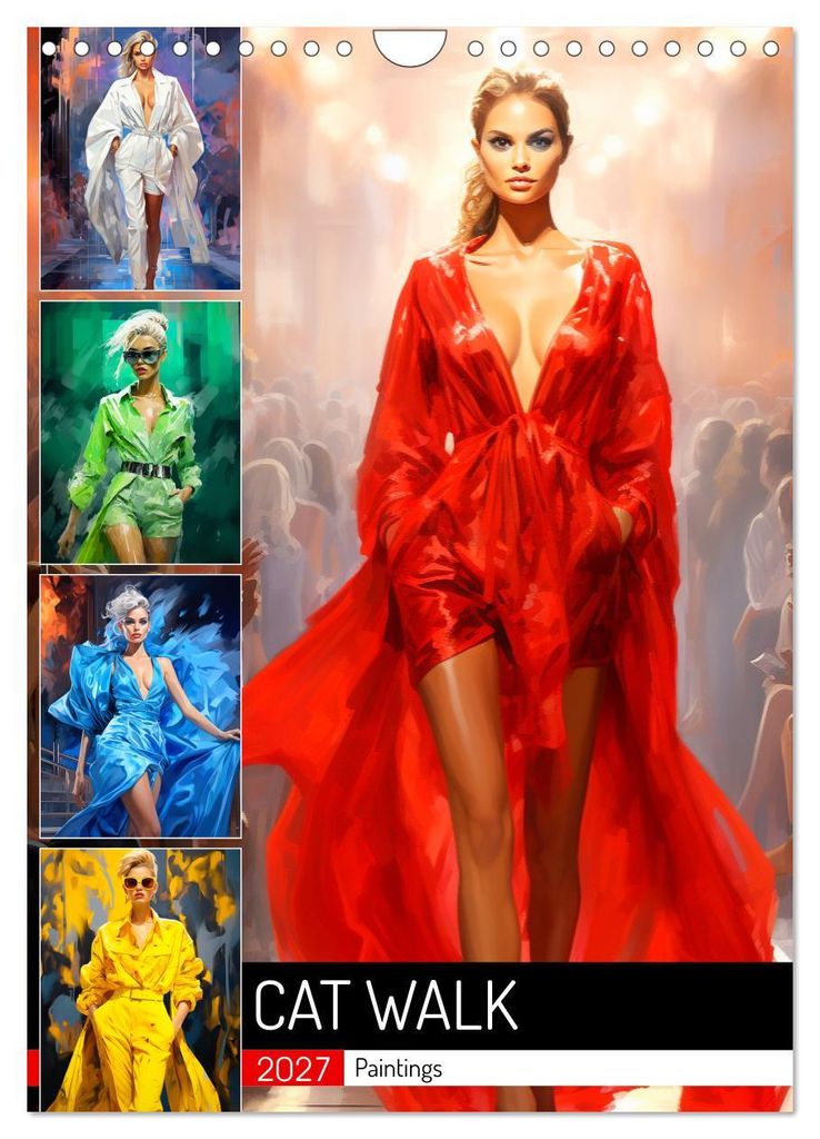 Cat Walk. Paintings (Wandkalender 2027 DIN A4 hoch), CALVENDO Monatskalender