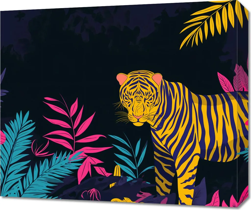 Tigre in Preda al Dilemma: Quadro 60x50 cm - Arte Che Emoziona