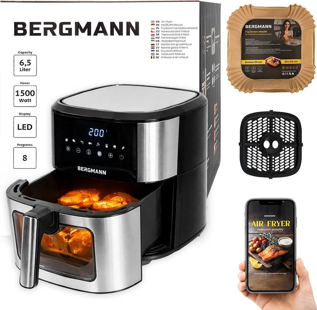 Frytkownica na gorące powietrze beztłuszczowa airfryer Zdjęcie produktu 