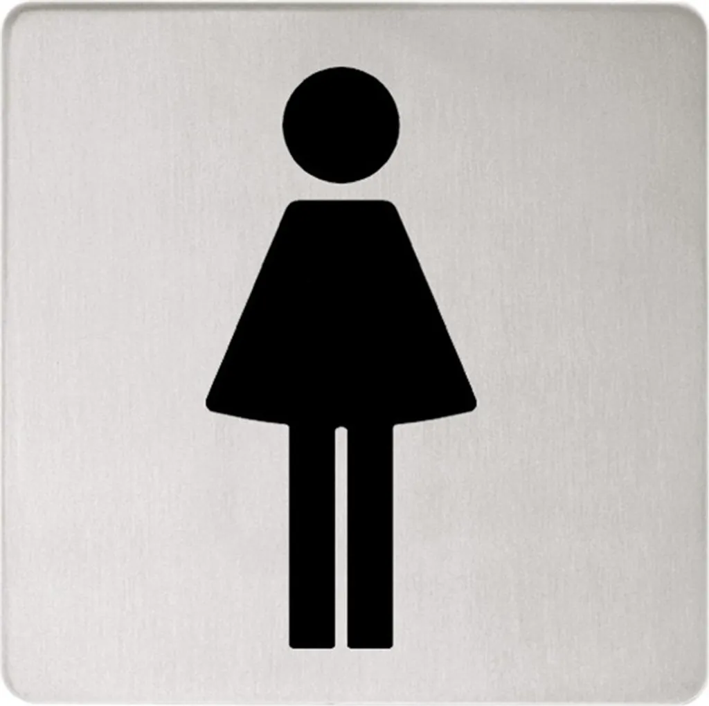 KEUCO PLAN 14966010000 Plaque de porte Symbole Femmes à coller Chromé