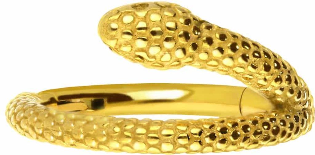 Ohrpiercing, Nasenpiercing, Septum Piercing Chirurgenstahl Segmentring Clicker SCHLANGE Gold Innendurchmesser: 8 mm