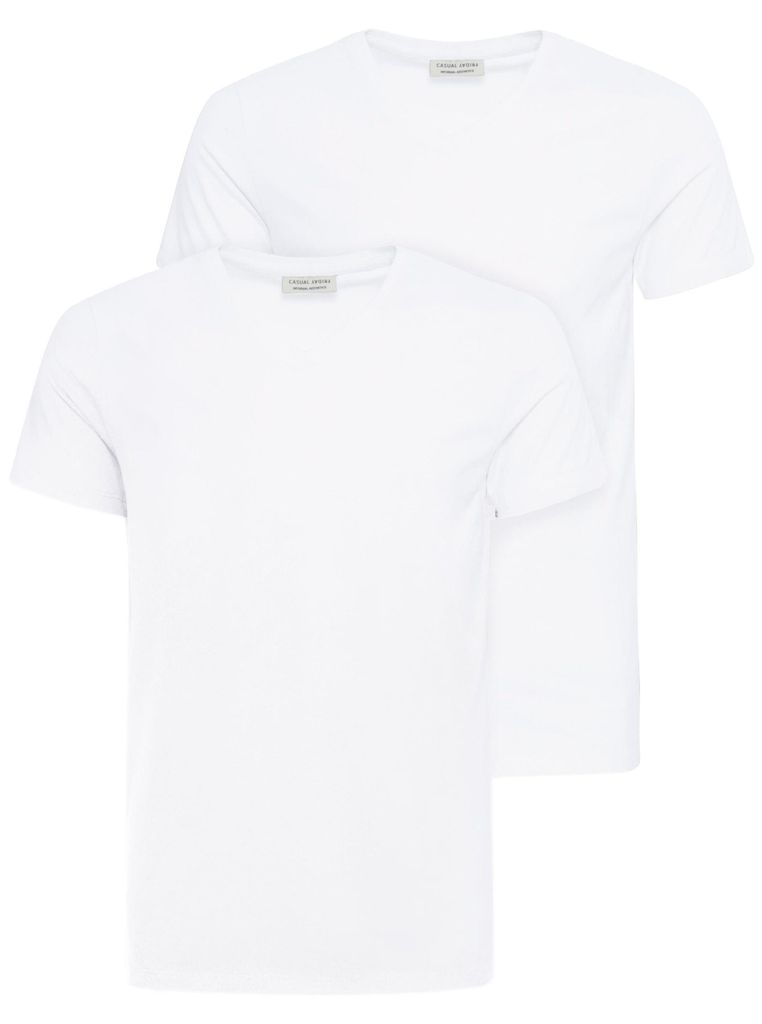 Casual Friday CFLINCOLN Herren T-Shirt kurzarm Shirt 2er Pack Baumwollmischung Slim Fit