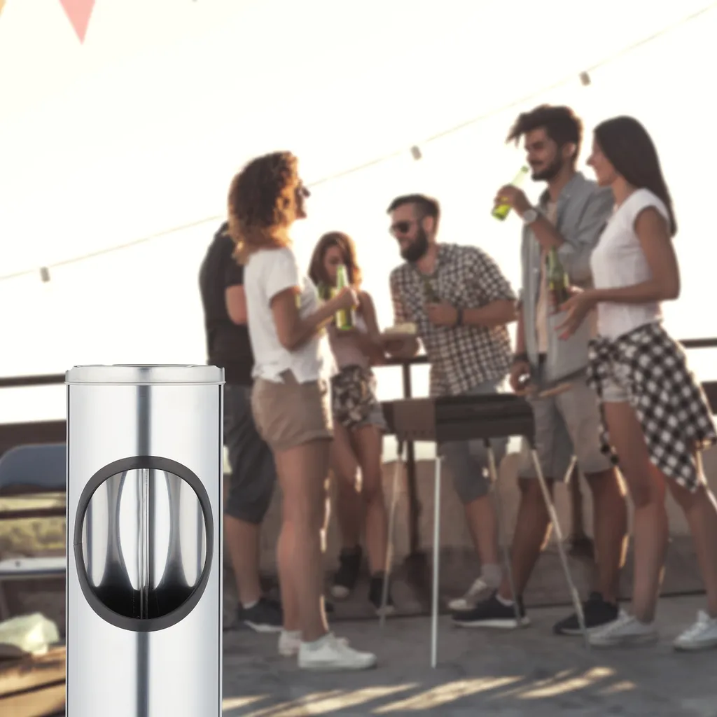 Cendrier debout Relaxdays en acier inoxydable robuste pour extérieur - 3