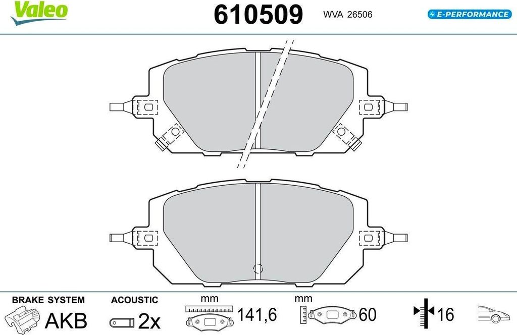 VALEO Bremsbeläge Satz Vorne für MAZDA MX-30 (DR) 610509