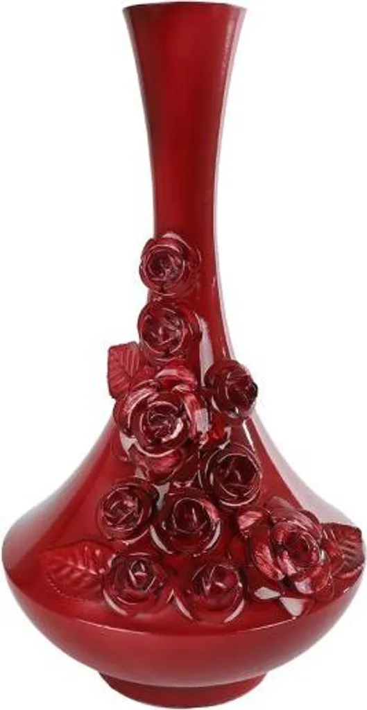 Vase Décoration Jouet Rouge Métal Incassable : Objet Design 19x19x34cm