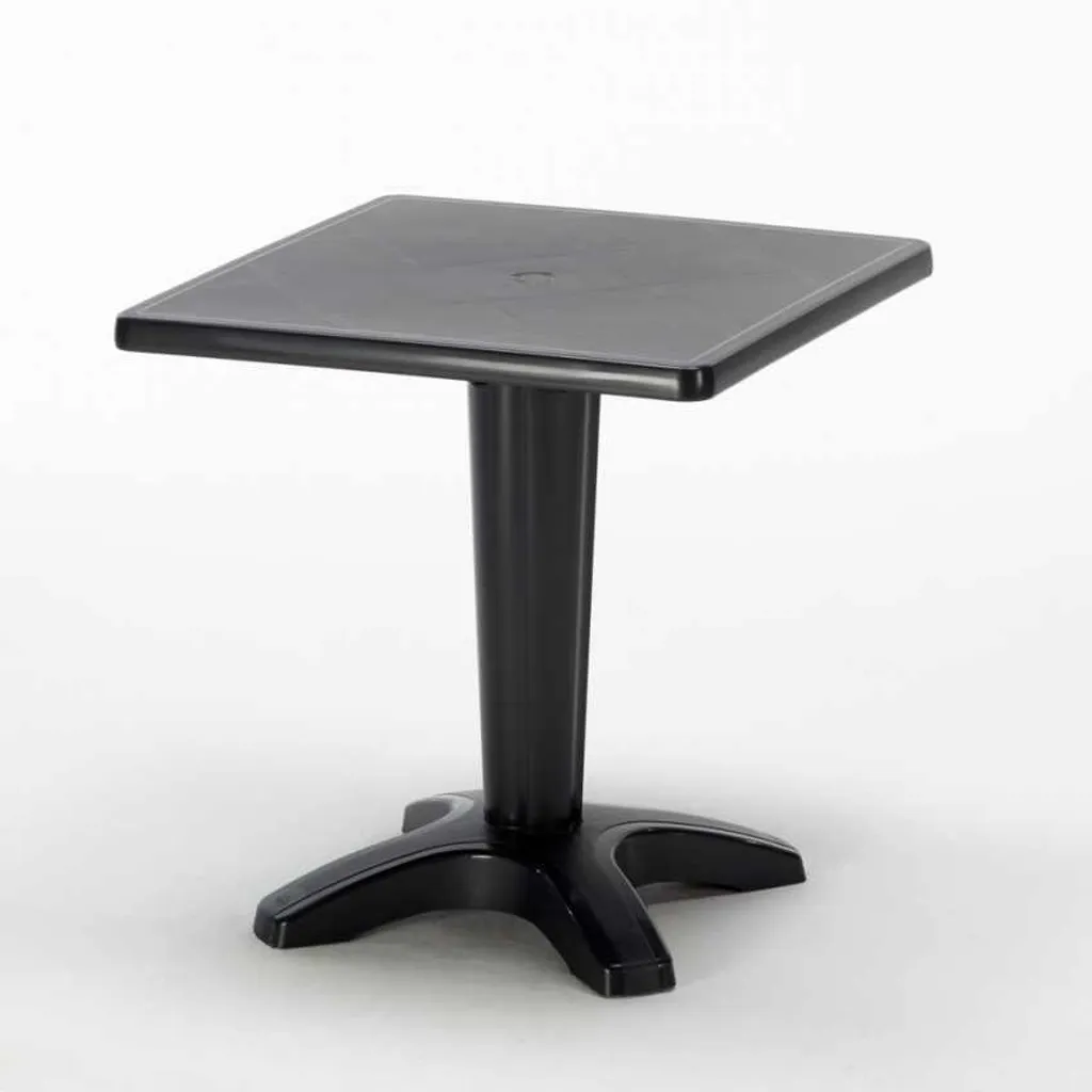 Table Zavor carré Grand Soleil en polypropylène 70x70 Noir pour extérieur