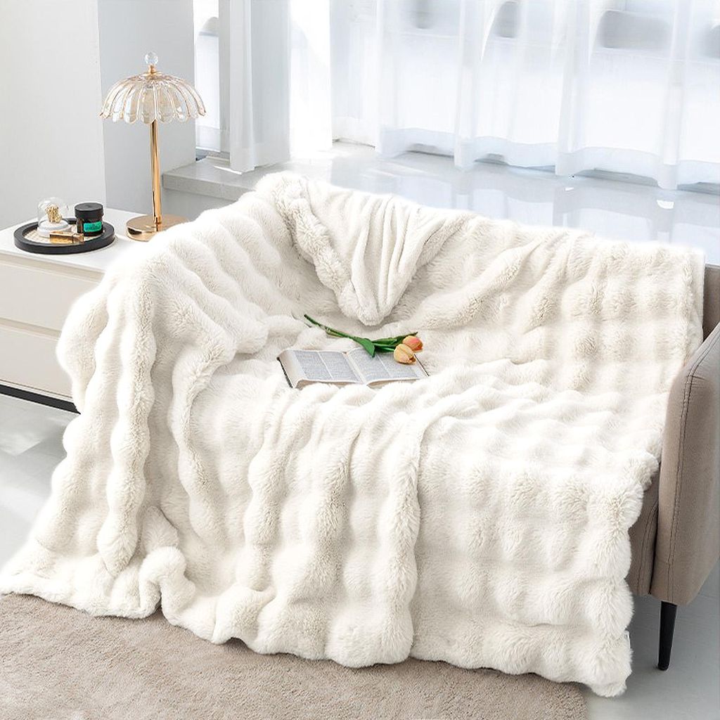 Wohndecke Bubble Decke Kuscheldecke Flauschig Warme