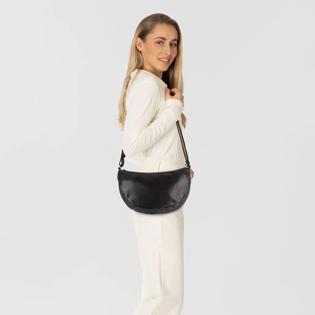 Sac de voyage compact Harold's Caugio en cuir noir - Idéal pour sorties
