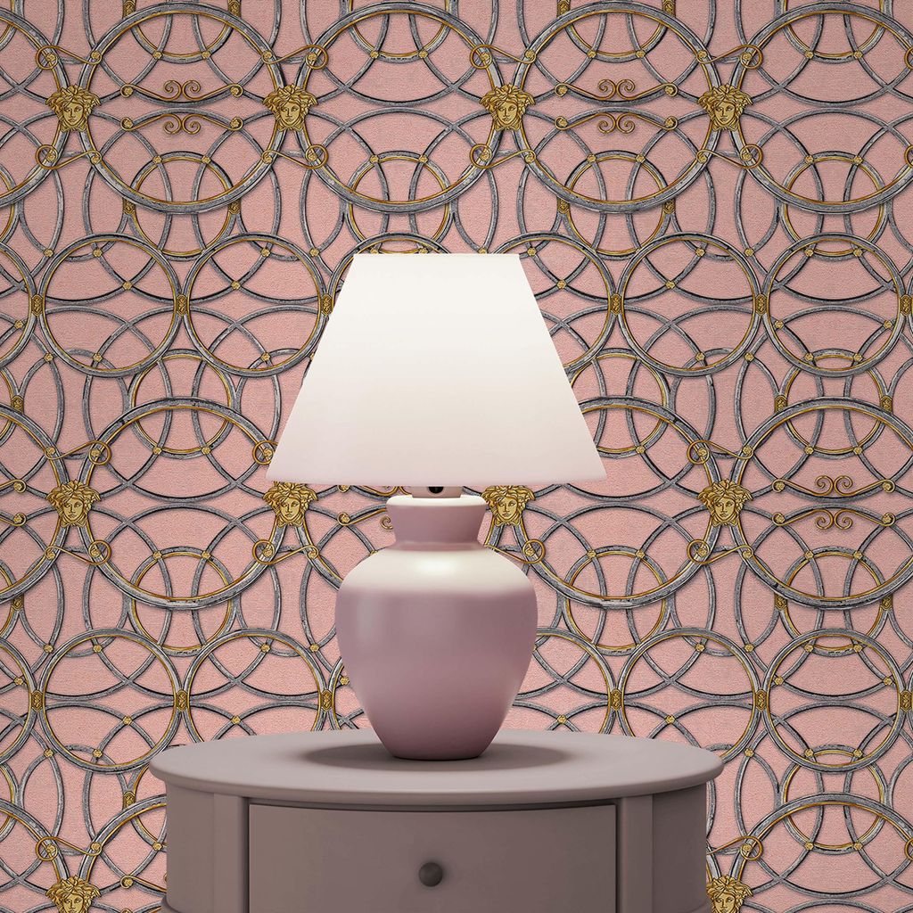 TADESSI Tapete Barock Samuel M1-No.310 Vliestapete Silber Gold Designtapete Wohnzimmer Schlafzimmer Küche