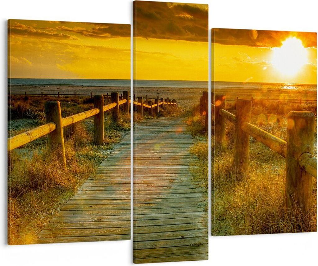 Bild auf Leinwand - Leinwandbild - Fußgängerbrücke Strand Produktbild 