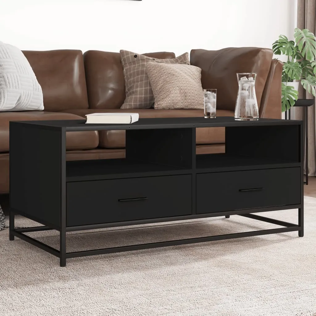 Tavolino Industrial Nero 100x50x45 Best Möbel Cloris - Qualità e Prezzo - 1