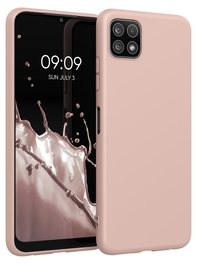 kwmobile Handyhülle für Samsung Galaxy A22 5G Hülle - TPU Case - Kabelloses Laden - Schutzhülle Cover in Coconut Swirl