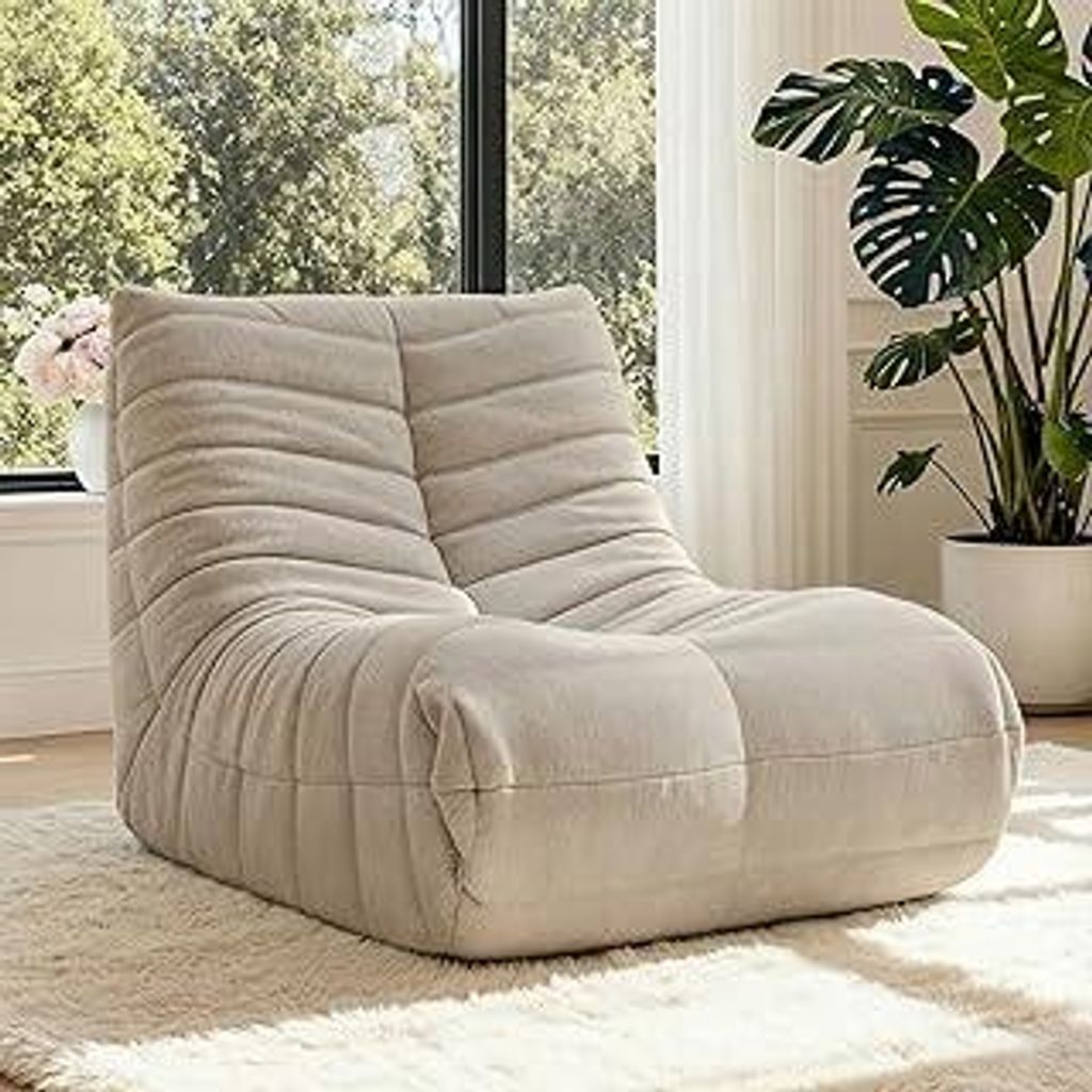 Sitzsack Sofa, Togo Stil Kamin Lounge Stuhl mit Memory Schaum, Riesen Bean Bag Sofa für Erwachsene, Bequemer Bodensofa für Wohnzimmer, Schlafzimm...