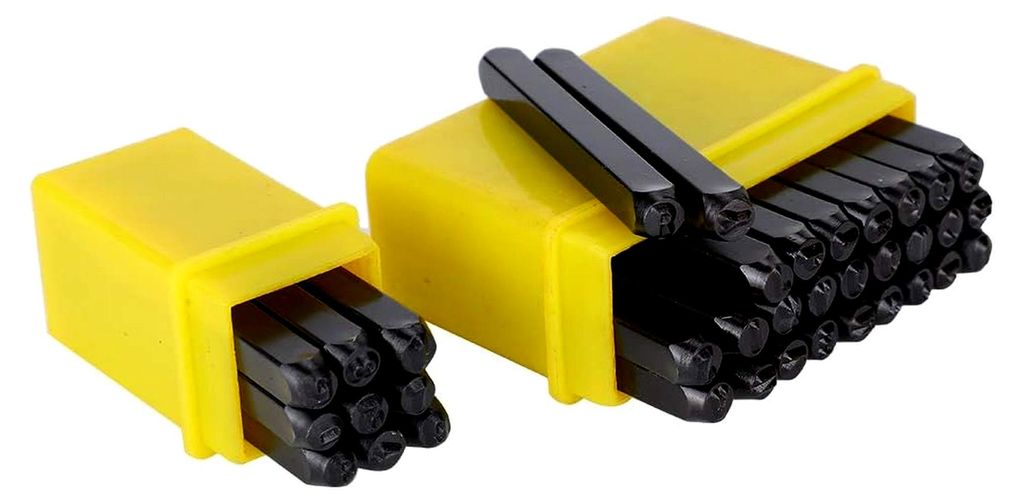 36-teiliges Stanzwerkzeug-Set, Zahlen- und Buchstabenstempel aus Kohlenstoffstahl, zum Markieren von Metall, Schmuck, Leder, Holz, Basteln, Größe...