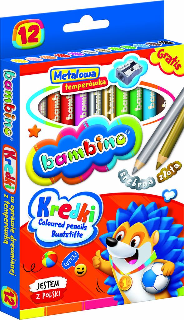 Pastelli a matita 12 colori in cornice di legno + temperino Immagine del prodotto 