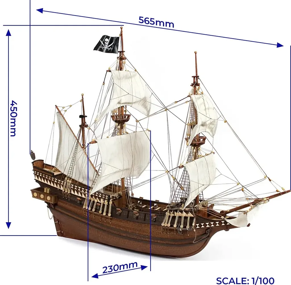Galeon Buccaneer 1:100 Kit de Construction Navale Facile à Monter - 2