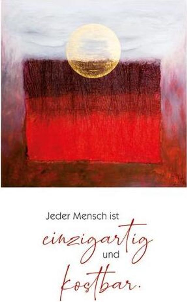 Spruchkarte 'Jeder Mensch ist einzigartig und kostbar.' farbig mit Kuvert