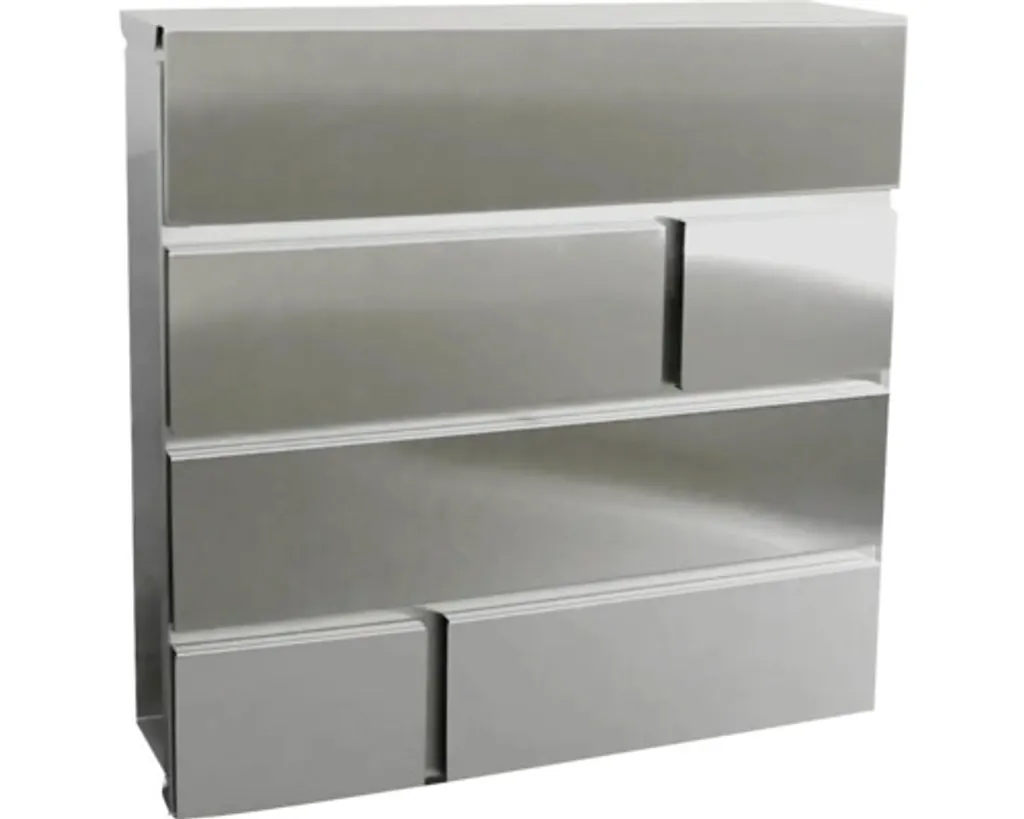 Boîte aux lettres murale carrée BRICKS inox pour courrier et colis