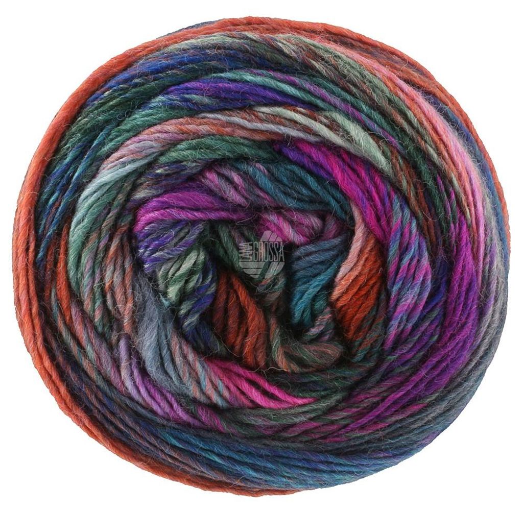 Lana Grossa - Colorissimo 0222 jeans aubergine pink orange lachs grau dunkelgrau violett graugrün dunkelgrün
