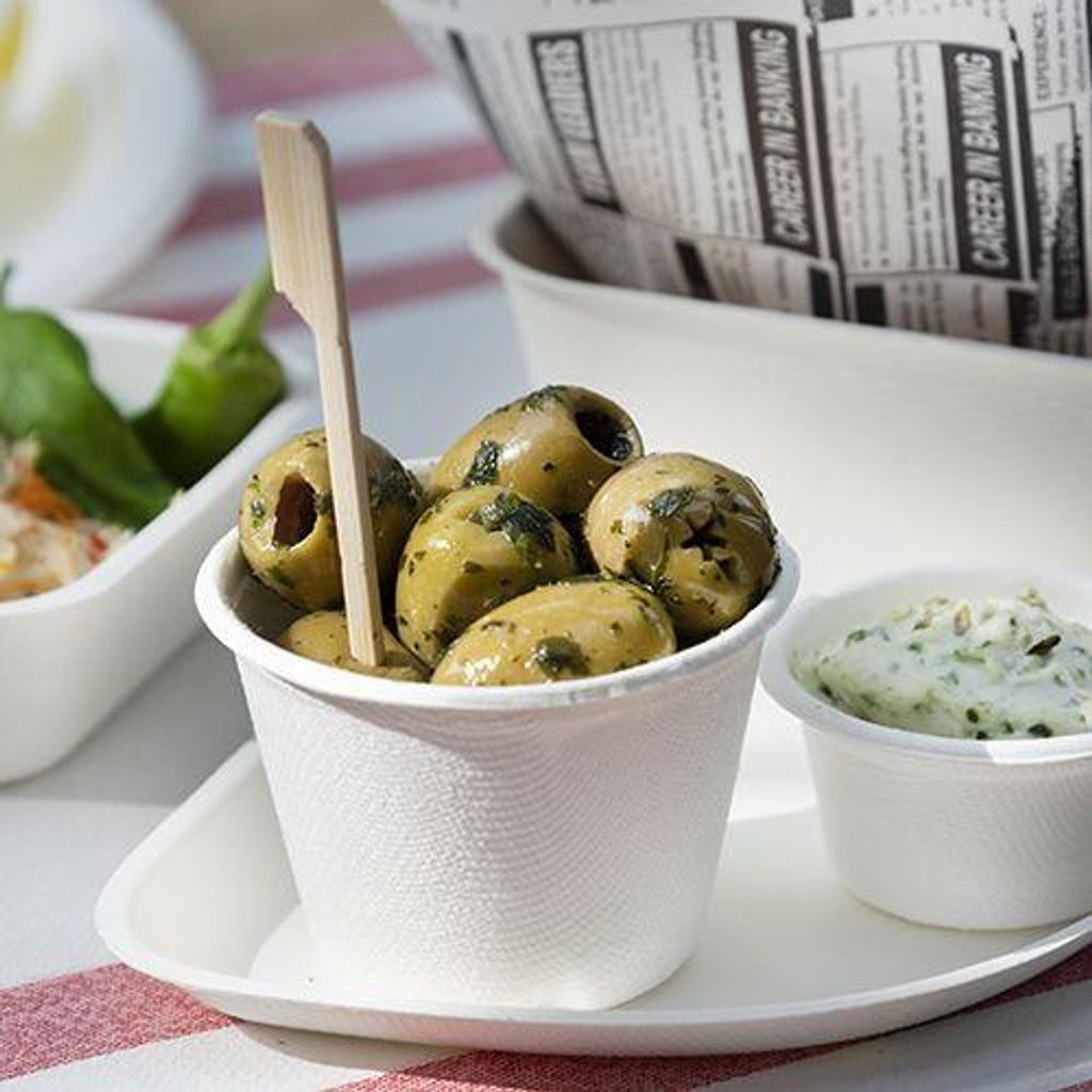 500 Fingerfood - Schalen, Zuckerrohr "pure" eckig 50 ml 3,8 cm x 4,6 cm x 4,6 cm weiss