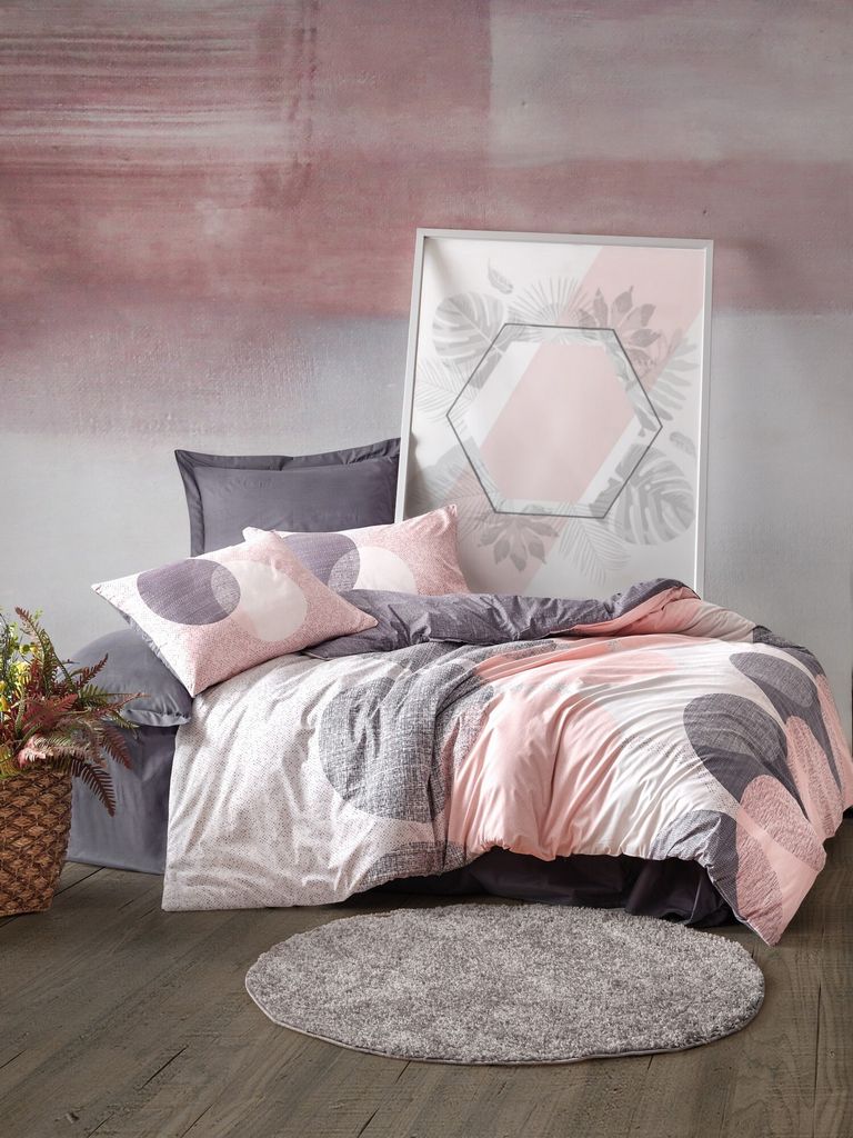 L'Essentiel Linge de Maison, Leron - Grey, Bettwäsche-Set, Grau, 100 % BAUMWOLLE RANFORCE, 260 x 220 cm