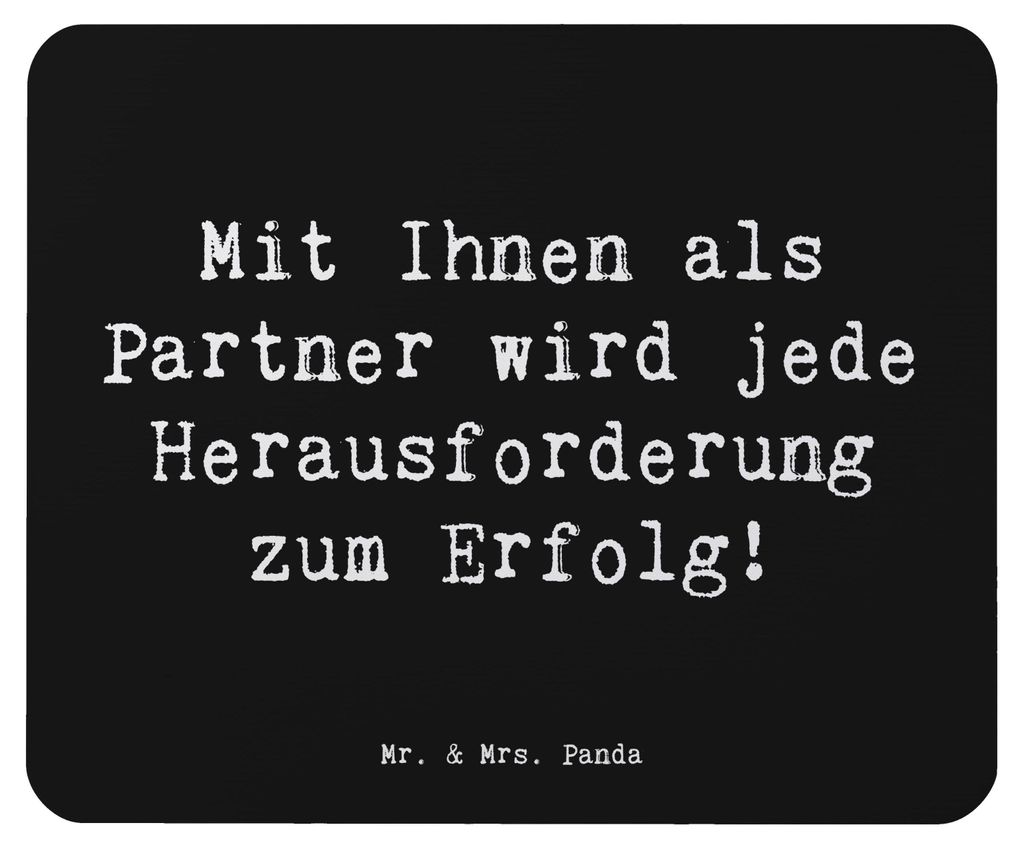 Mr. & Mrs. Panda Mousepad Spruch Erfolgreiche Geschäftspartner - Schwarz - Geschenk, Mouse Pad, mousematte, professionelle Beziehung, laptop mausp...