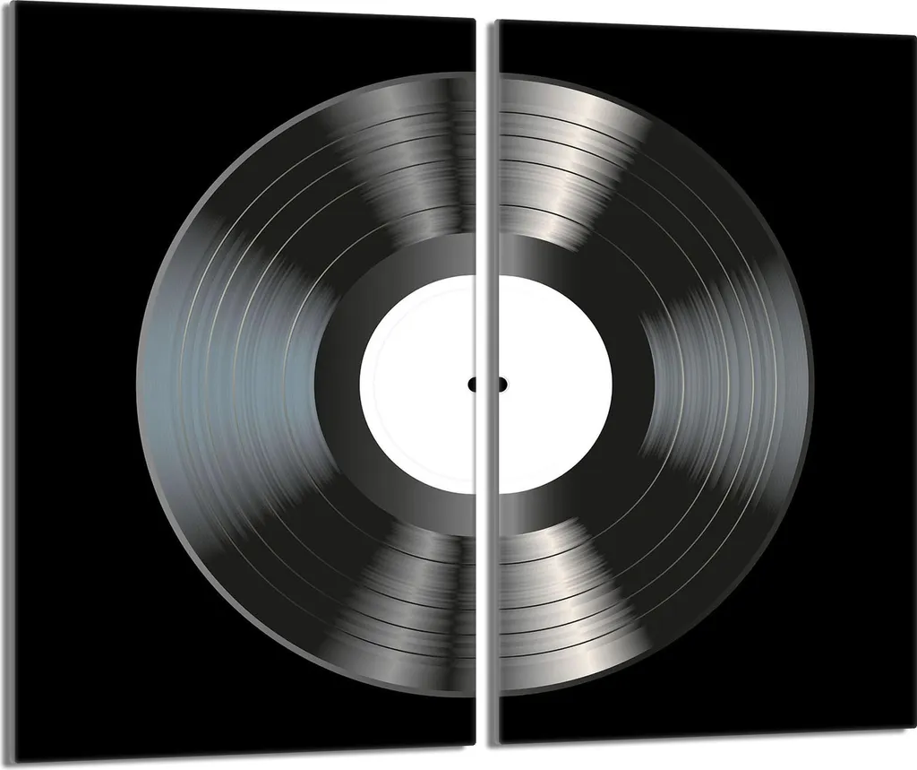 Set 2 Coprifornelli 30x52 Nero Vinile Tagliere Vetro Temperato