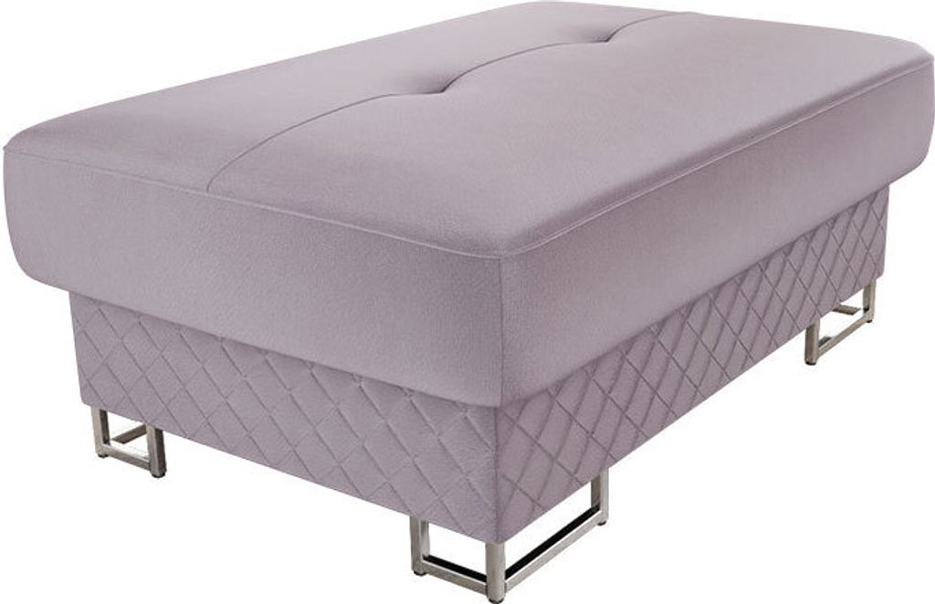 MIRJAN24 Polsterhocker Cotere, Moderne Sitzhocker vom Hersteller, Polstermöbel Kollektion, Metallfüße in der Farbe Silber (Farbe: Prestige 2765 ...